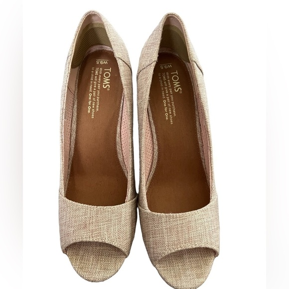 Tom’s Linen Wedge Pink - Picture 2 of 5